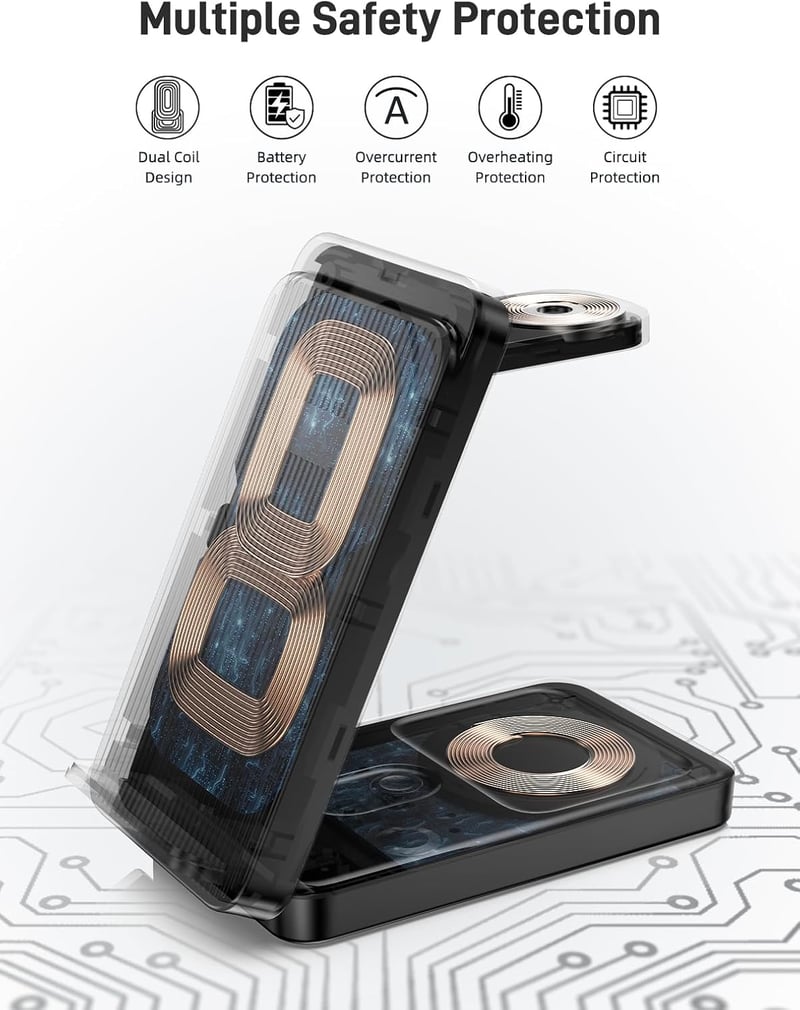 NeotrixQI 3 az 1-ben Indukciós Töltőállomás Google Pixel Watch 3/2, Pixel 10/9/9 Pro/8/8a/7 és Pixel Buds Pro 2 készülékekhez - Összecsukhat