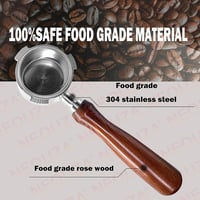 NEOUZA 51 mm bottomless espresso szűrőtartó rozsdamentes acél rozafaszínű nyéllel DeLonghi Dedica EC680 EC685 EC785 EC820 EC850 EC860 és Sme 5