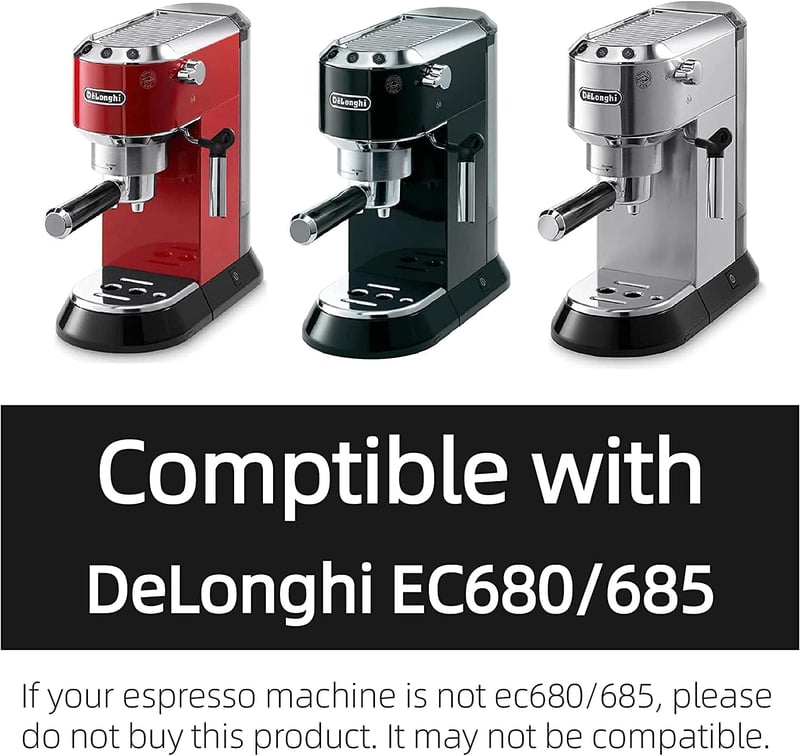 NEOUZA 51 mm bottomless espresso szűrőtartó rozsdamentes acél rozafaszínű nyéllel DeLonghi Dedica EC680 EC685 EC785 EC820 EC850 EC860 és Sme