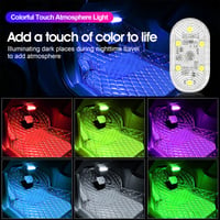 NEOVSUNY autós LED hangulatfény mágneses USB érintős, RGB 7 szín, tölthető - 4 db 2