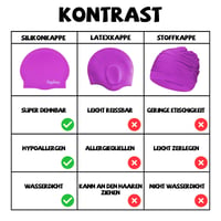 Cască de înot din silicon Nepfaivy pentru copii, băieți și fete de 6-12 ani, mov, impermeabilă, elastică, protejează părul 7