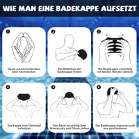 Cască de înot din silicon Nepfaivy pentru copii, băieți și fete de 6-12 ani, mov, impermeabilă, elastică, protejează părul 6