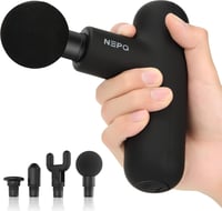NEPQ Mini Masszázspisztoly Hordozható Fascia Masszírozó 4 Fejjel Mély Szövet Masszázs 1
