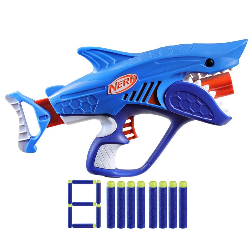 Detská penová pištoľ Nerf Junior Wild Sharkfire Easy Play – súprava 8 penových nábojov