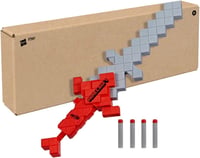 Nerf Minecraft Heartstealer Kard 4 Elite Habszivacs Lövedékkel - Puha Pengéjű Játékfegyver Gyerekeknek 8 Éves Kortól 2