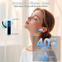 Nerunsa 2026 Bluetooth 5.4 HiFi sztereó fülhallgató ENC zajszűréssel, 50 óra üzemidő 6