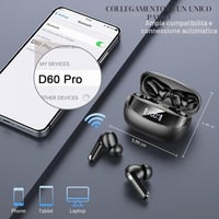 Bezdrôtové slúchadlá Nerunsa D60 Bluetooth 5.4 so 4 ENC mikrofónmi, IP7, LED displej – obsidiánovo čierne 4