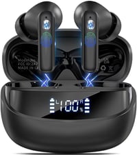 Bezdrôtové slúchadlá Nerunsa D60 Bluetooth 5.4 so 4 ENC mikrofónmi, IP7, LED displej – obsidiánovo čierne 1