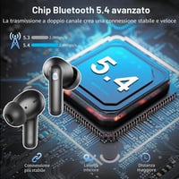 Bezdrôtové slúchadlá Nerunsa D60 Bluetooth 5.4 so 4 ENC mikrofónmi, IP7, LED displej – obsidiánovo čierne 2