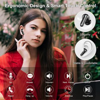 Bezdrôtové slúchadlá Nerunsa D60 Bluetooth 5.4 so 4 ENC mikrofónmi, IP7, LED displej – obsidiánovo čierne 7