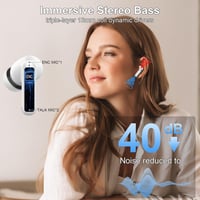 Nerunsa D60 Bluetooth 5.4 fülhallgató 4 ENC mikrofonnal, IP7, LED kijelző - fekete obszidián 6