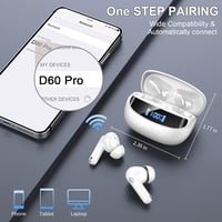 Nerunsa D60 Bluetooth 5.4 fülhallgató 4 ENC mikrofonnal, IP7, LED kijelző - fekete obszidián 4