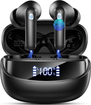 Nerunsa Bluetooth 5.4 in-ear fülhallgató HiFi, 50 óra üzemidő, IP7, LED kijelző
