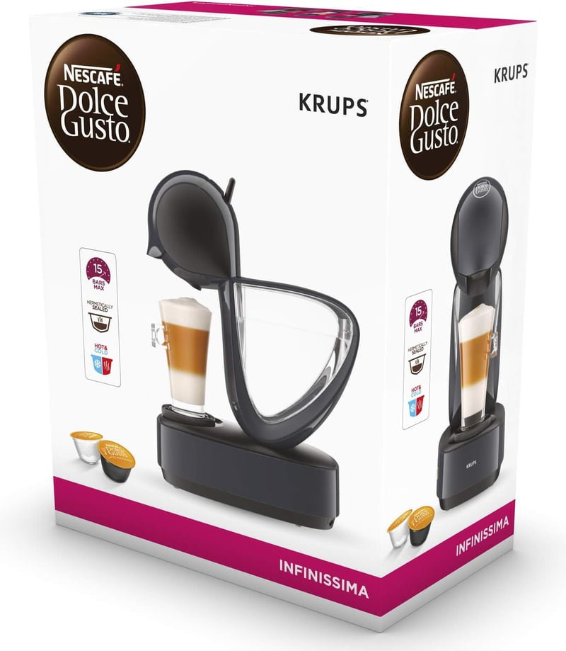 Nescafé Dolce Gusto Infinissima KP1705 kapszulás kávéfőző 15 bar nyomás - Cosmic Grey, Single