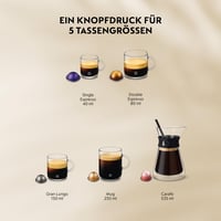 Kávovar na kapsule Nespresso DeLonghi Vertuo Up ENV200.W, 5 veľkostí šálok, 1,4 l nádržka na vodu, 3 s nahrievanie, biely 6