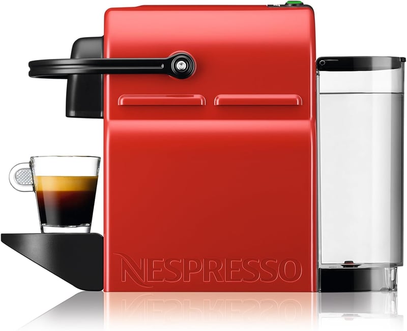 Krups Nespresso Inissia kompakt espresso kávéfőző kapszulához, 19 bar nyomás, piros