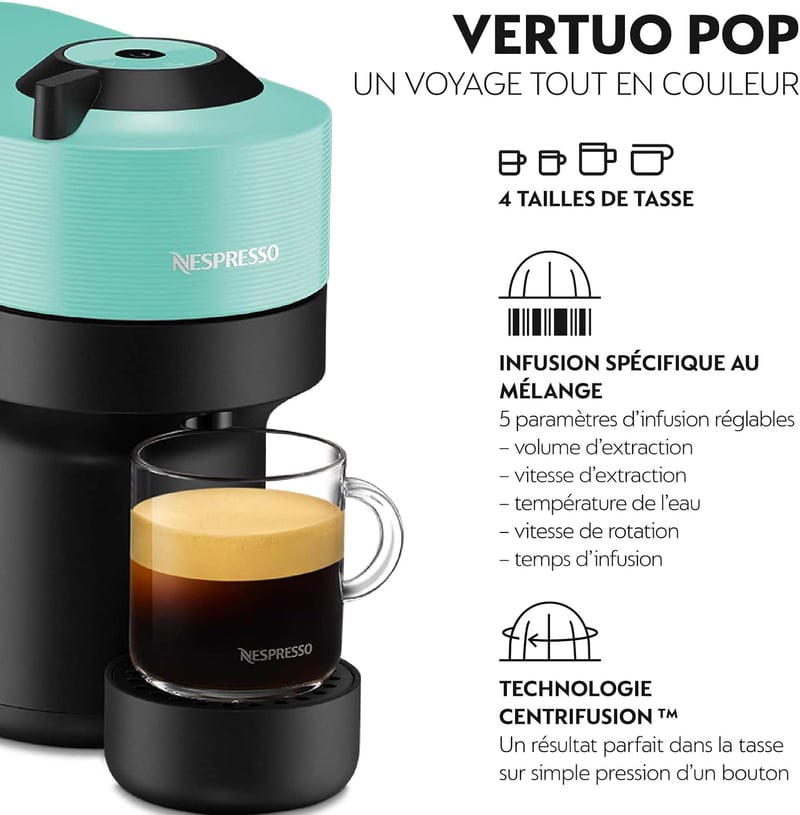 Nespresso Krups Vertuo POP Coffee Maker, Green, Capsule Machine YY4887FD
