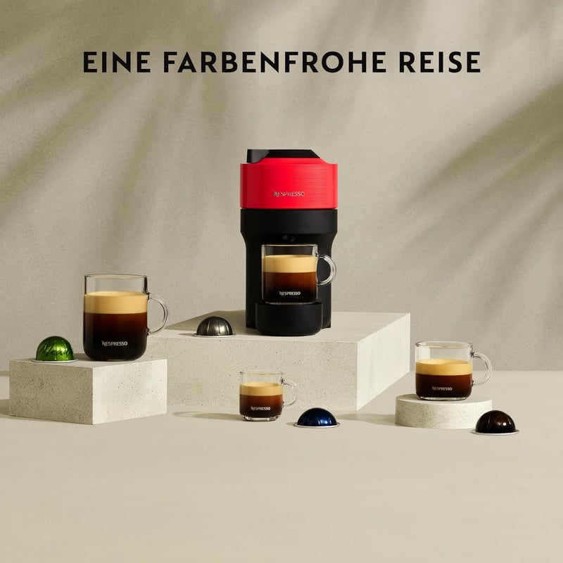 Nespresso Krups Vertuo Pop kapszulás kávéfőző, 560ml, automata, piros