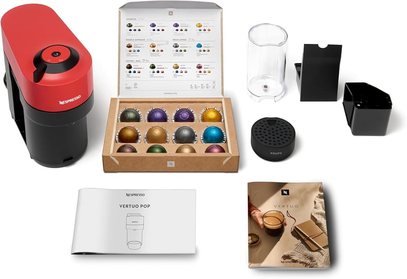 Nespresso Krups Vertuo Pop kapszulás kávéfőző, 560ml, automata, piros