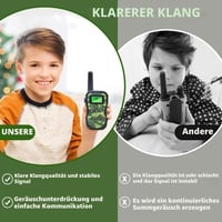 Detské vysielačky Nestling, 3 kusy, maskáčové, 8 kanálov, s podsvieteným LCD displejom a funkciou baterky, dosah 3 km 5