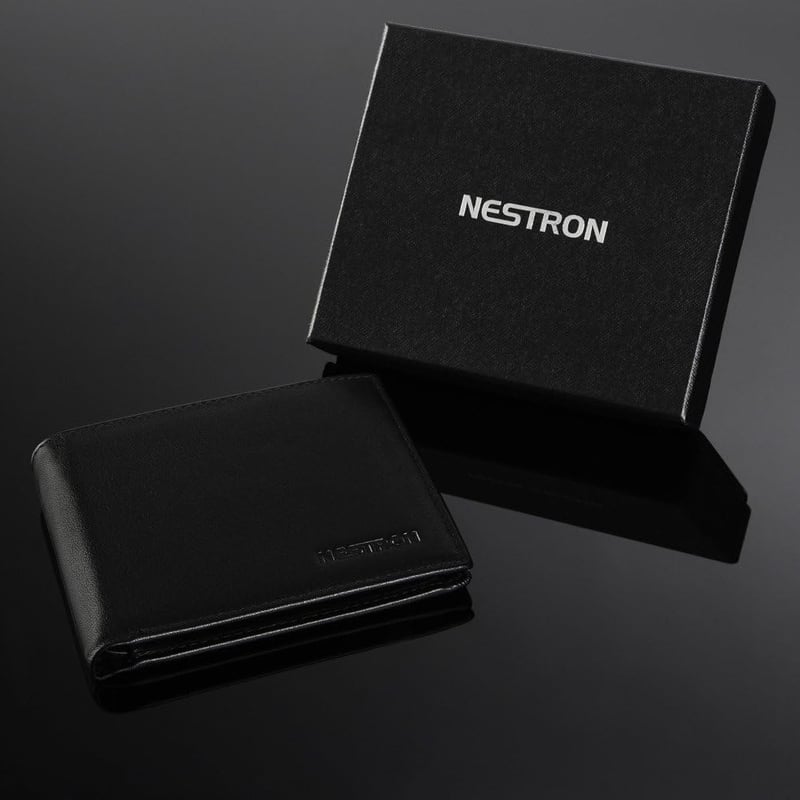 Nestron férfi bőr pénztárca RFID védelemmel fekete