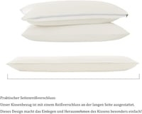 Nesture Oldalsó Alvó Párnahuzat 40x145 cm 2 db Krém Fehér Jersey Mikroszál Cipzárral 5