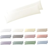 Nesture Oldalsó Alvó Párnahuzat 40x145 cm 2 db Krém Fehér Jersey Mikroszál Cipzárral 1