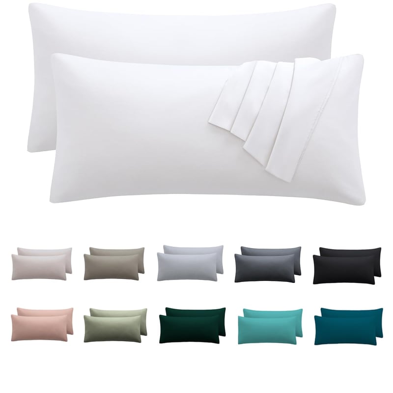 Obliečky na vankúše Nesture 40x70 cm, 2 ks, biele, 100 % mikrovlákno, so zipsom, mäkká súprava obliečok, ktorú netreba žehliť