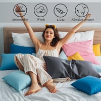 Obliečky na vankúše Nesture 40x70 cm, 2 ks, biele, 100 % mikrovlákno, so zipsom, mäkká súprava obliečok, ktorú netreba žehliť 2