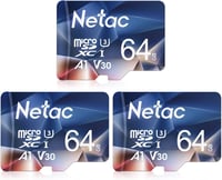 Netac 64GB Micro SD kártya 3 csomag A1 U3 V30 4K 100MB/s telefon kamera - 2-64 gb 1