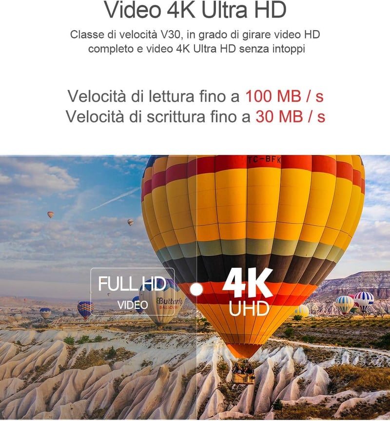 Netac 64GB Micro SD kártya 3 csomag A1 U3 V30 4K 100MB/s telefon kamera - 2-64 gb