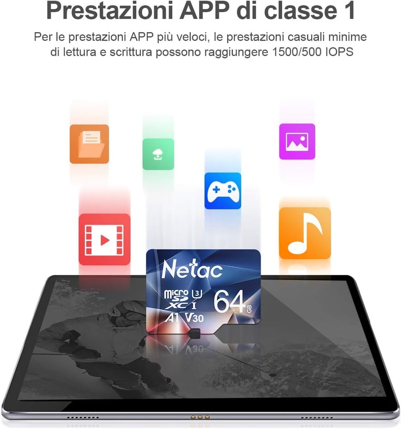 Netac 64GB Micro SD kártya 3 csomag A1 U3 V30 4K 100MB/s telefon kamera - 2-64 gb