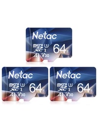 Netac Micro SD kartica 64 GB A1 U3 V30 4K 100MB/s - 3 kom. 1