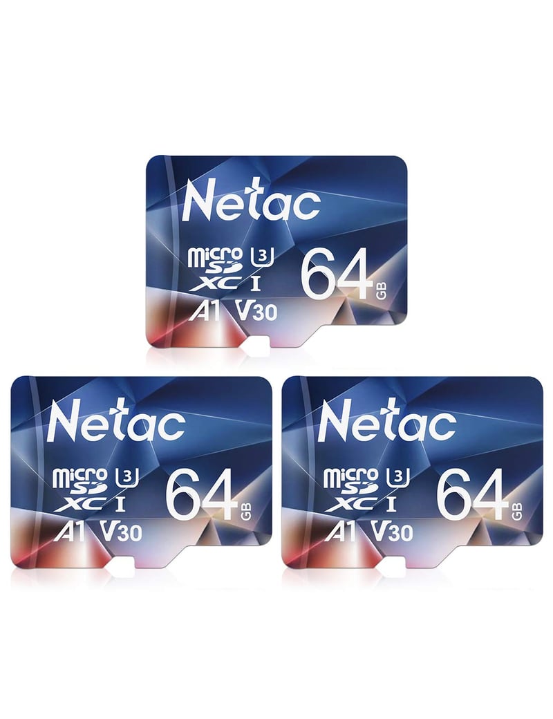 Netac Micro SD kartica 64 GB A1 U3 V30 4K 100MB/s - 3 kom.