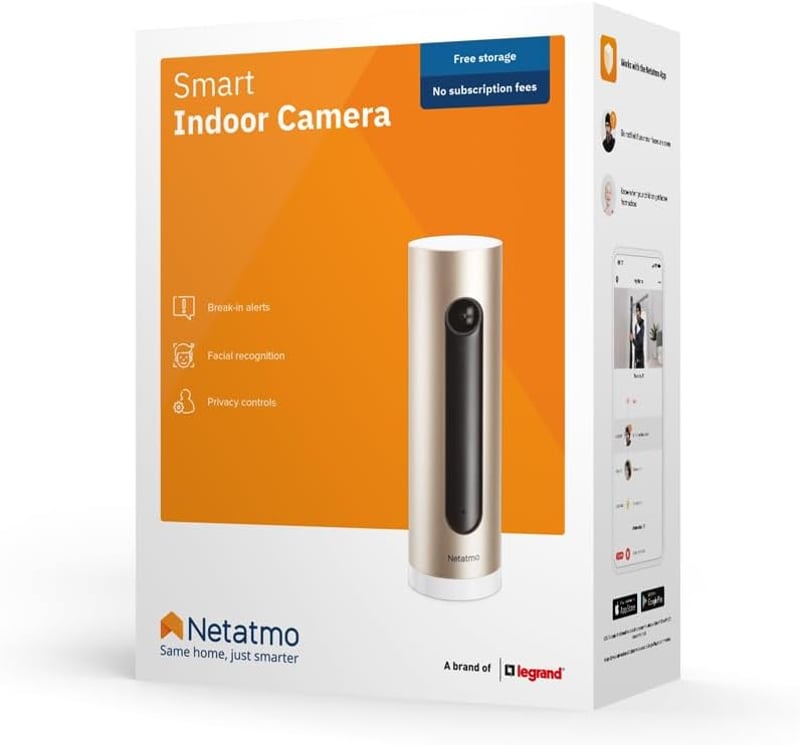 Netatmo Welcome Smart Beltéri Biztonsági Kamera WiFi 1080p Mozgásérzékelő Éjjellátó Arany Előfizetés Nélkül