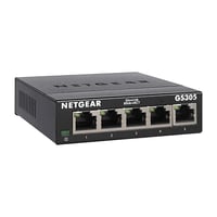 NETGEAR GS305 5-portový gigabitový switch – bez ventilátora, kovové vyhotovenie – čierny 1