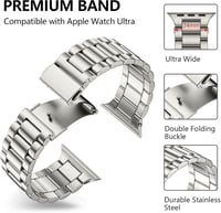 Netolo 24mm Fém Szíj Apple Watch Ultra 2/3 49mm Rozsdamentes Acél Csere Szíj - Ultra 49 mm, titanium 2