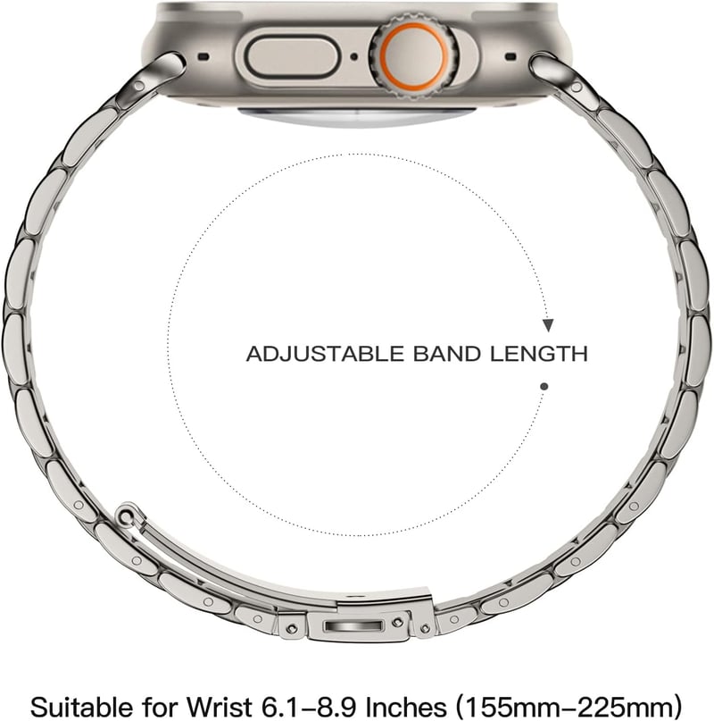 Netolo 24mm Fém Szíj Apple Watch Ultra 2/3 49mm Rozsdamentes Acél Csere Szíj - Ultra 49 mm, titanium