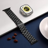 Netolo 24mm Fém Szíj Apple Watch Ultra 3 49mm Rozsdamentes Acél Fekete - Ultra 49 mm, black 5
