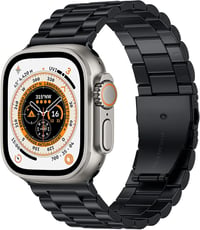 Netolo 24mm Fém Szíj Apple Watch Ultra 3 49mm Rozsdamentes Acél Fekete - Ultra 49 mm, black 1
