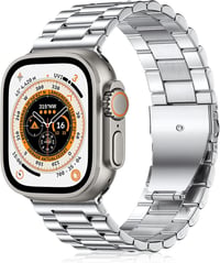 Netolo 24mm Fém Szíj Apple Watch Ultra 3 49mm Rozsdamentes Acél Csere - Ultra 49 mm, silver 1