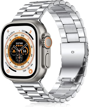 Netolo fém szíj Apple Watch Ultra 49 mm-hez, rozsdamentes acél - ezüst