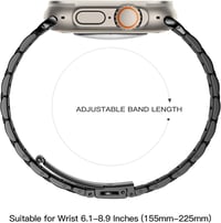 Netolo 24mm Fém Szíj Apple Watch Ultra 3 49mm Rozsdamentes Acél Fekete - Ultra 49 mm, black 6