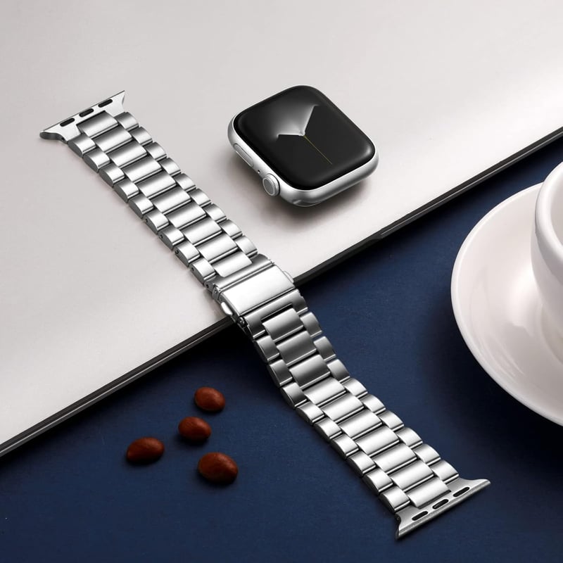 Netolo Fém Óraszíj Apple Watch 38 40 41 42 mm Rozsdamentes Acél - 38mm/40mm/41mm, silver