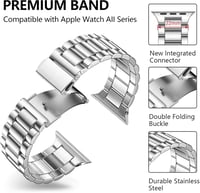 Netolo Fém Óraszíj Apple Watch 38 40 41 42 mm Rozsdamentes Acél - 38mm/40mm/41mm, silver 2