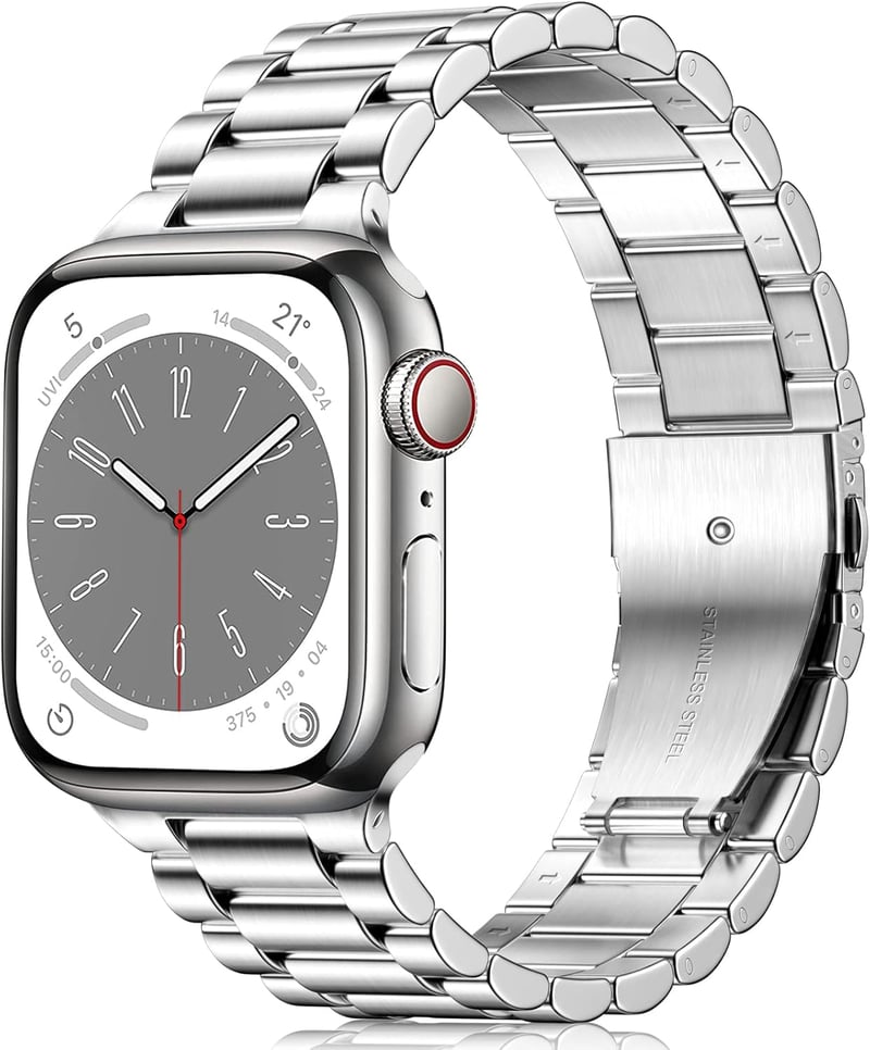 Netolo Fém Óraszíj Apple Watch 38 40 41 42 mm Rozsdamentes Acél - 38mm/40mm/41mm, silver