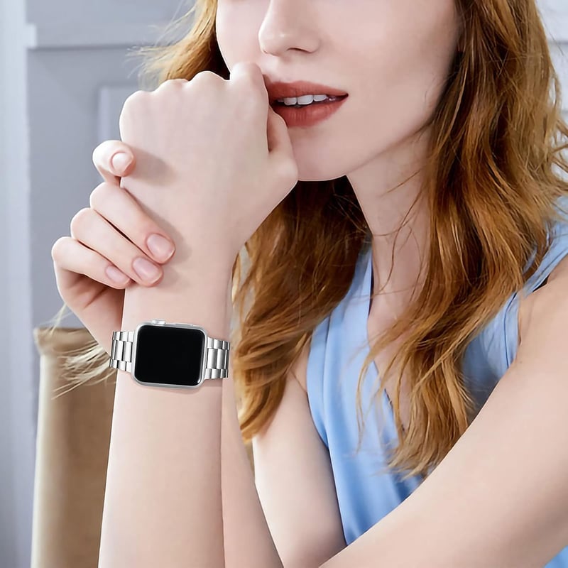 Netolo Fém Óraszíj Apple Watch 38 40 41 42 mm Rozsdamentes Acél - 38mm/40mm/41mm, silver