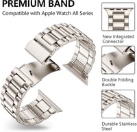 Netolo Fém Óraszíj Apple Watch 38-42mm Rozsdamentes Acél Csere Szíj - 38mm/40mm/41mm, Polar star 2