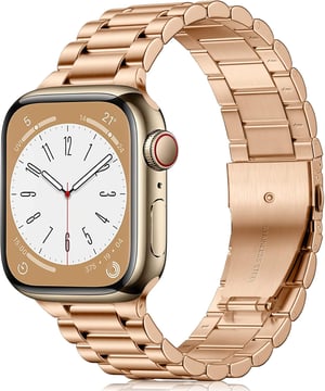 Netolo metalna narukvica za Apple Watch od nehrđajućeg čelika - ružičasto zlato - 42/44/45/49 mm