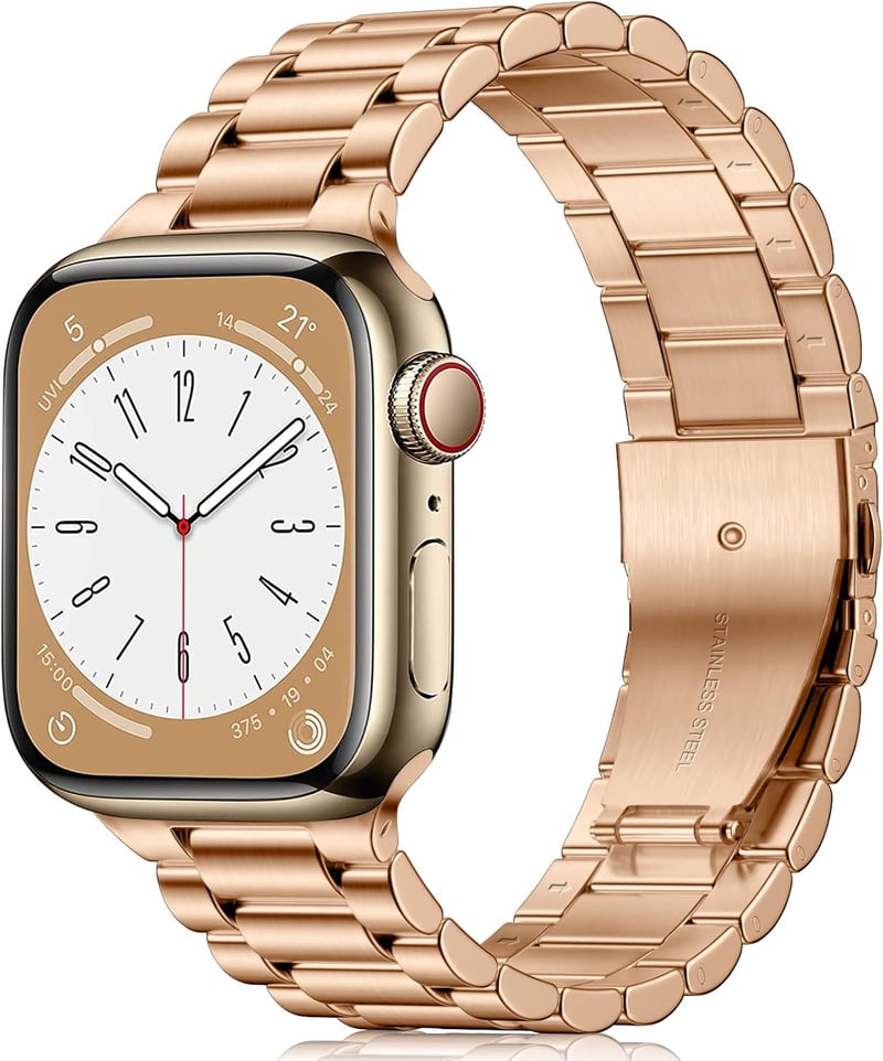 Netolo fém szíj Apple Watch 42 44 45 46 49 mm rozsdamentes acél csere szíj - 42mm/44mm/45mm/49mm, Rose gold